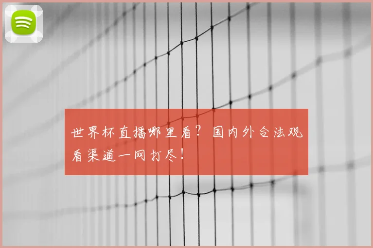 世界杯直播哪里看?国内外合法观看渠道一网打尽!